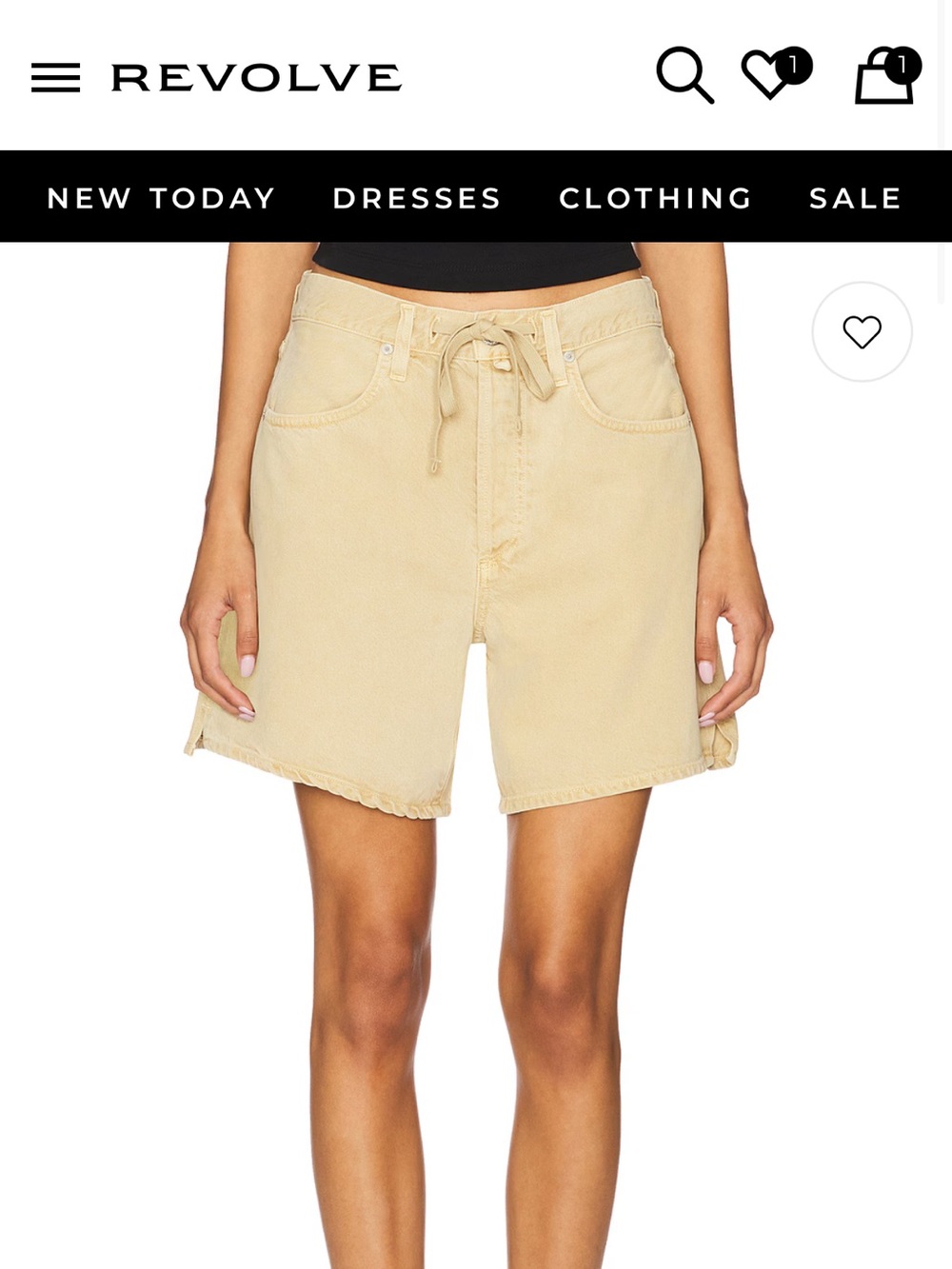 Citizens Of Humanity Brynn Drawstring Denim Shorts - Hempseed Beige